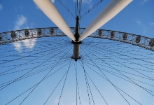 Das London Eye von unten